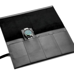 Porta orologio per un orologio in pelle nera - Yves Mercier